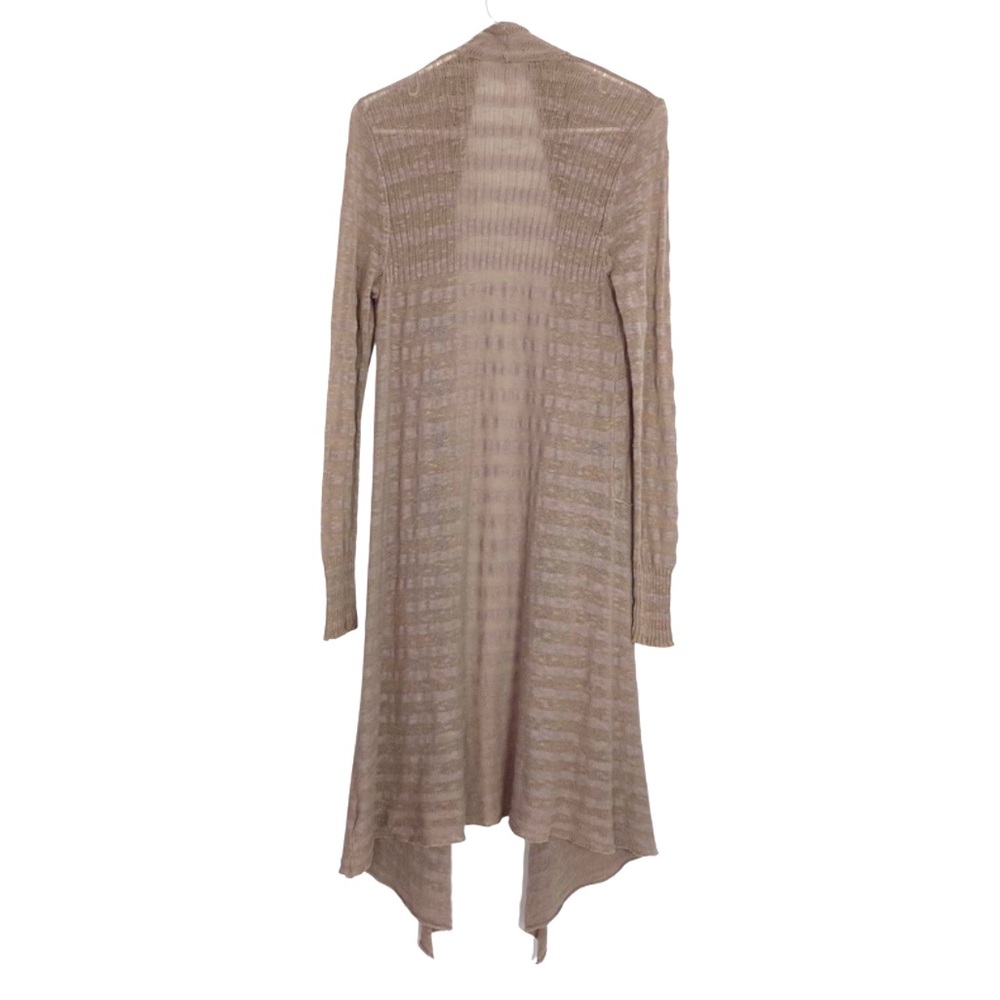 Free People Forget Me Not Long Duster Cardigan Sweater Striped Blush Pink Medium - Picture 2 of 12